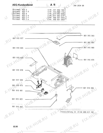 Взрыв-схема микроволновой печи Aeg MICROMAT 625 E W - Схема узла Section5